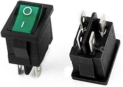 Interruptores de parede Aexit AC125V 10A AC250V 6A Montagem de snap-in Lâmpada verde DPST DPST Switch