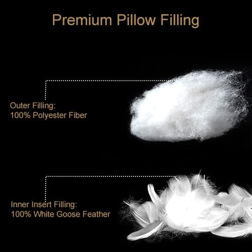 Aikoful premium ajustável queen size penas de ganso travesseiro com tampa de algodão