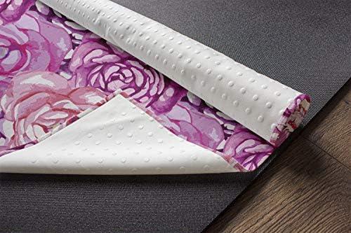 Ambesonne Flower Yoga Mat Toalha, estampa de pétalas de rosa florescer flores de verão Vintage Folhagem divina