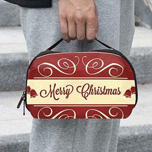 Bolsa de maquiagem do Red Feliz Natal para bolsa portátil de viagens portáteis para saco de beleza