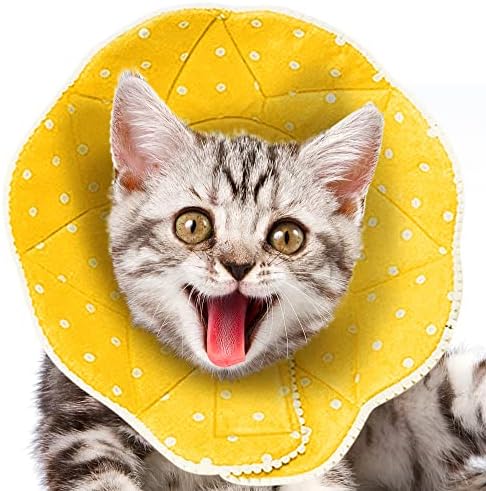 SunGrow Cat Cone Collar macio, pare de lamber o colarinho E para recuperação, pós -cirurgia estresse aliviando