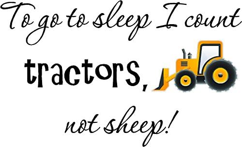 Para ir dormir, conta os tratores, não ovelhas, com os decalques de parede de vinil de vinil de ovelha