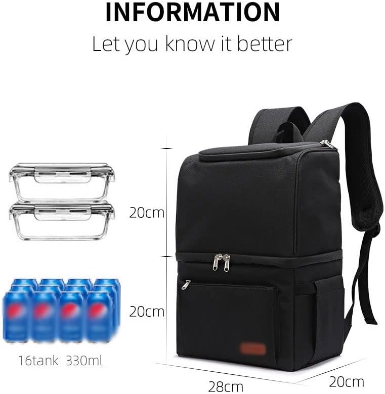 Jahh Thermal Lunchag Backer Backpack para refrigerador de comida Cerveja de gelo com abridor de garrafas Bolsas