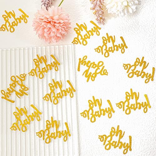 100 peças confetes de bebê decors douradas glitter de bebê scatter mesa confete de bebê cupcakes cupcakes