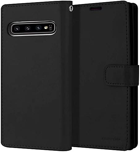 Carteira de Goospery Mansoor para Samsung Galaxy S10 5G Case de dupla face do lados capa - preto