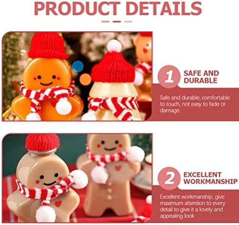 Toyvian 20 pacote de Natal Mini Papai Noel Chapéu e Lenço de Natal Conjunto, Santa Knit Hat Hat Bottle Bottle