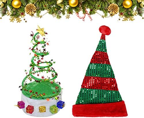 ABAODAM 2PCS Christmas Spring Hat Hat Hat Hat Cosplay Desempenho Hat de Festival de Partes de Natal para