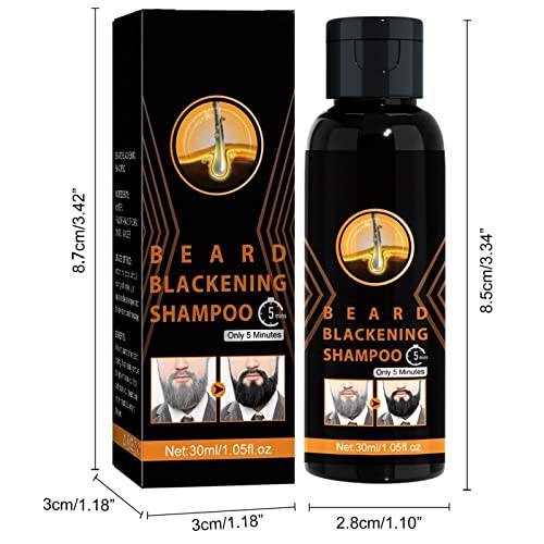 Shampoo de cor de barba para homens shampoo de barba natural para homens enegrecendo shampoo barba 30ml