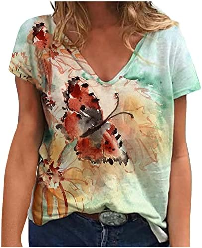 Camisas de libélula 3D para mulheres, meninas adolescentes blusa de camisa solta Verão Casual Spring