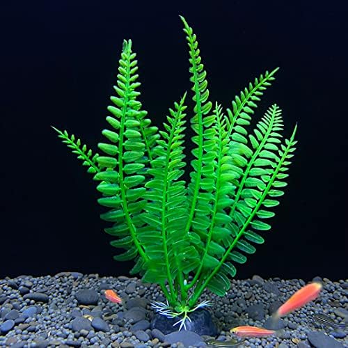 Tanoma Plantas de aquário de plástico, plantas falsas para aquário, plantas de plástico de decoração de