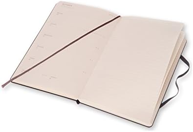 Moleskine -2017 Notebook semanal, 18m, grande, preto, capa dura