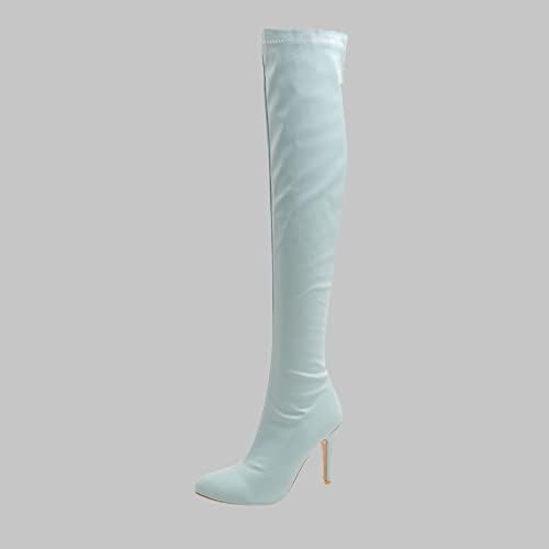 Botas altas da coxa feminina do HCJKDU sobre os sapatos de bota de joelho outono de inverno pontão pontado