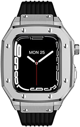 Ekins liga de liga de liga para a série Apple Watch Série 8 7 6 5 4 SE 45mm 42mm 44mm Metal Luxury Metal Rubber