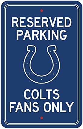 NFL - Indianapolis Colts Team Color Reservado Sinal de estacionamento Décora 18in. X 11.5in. Leve