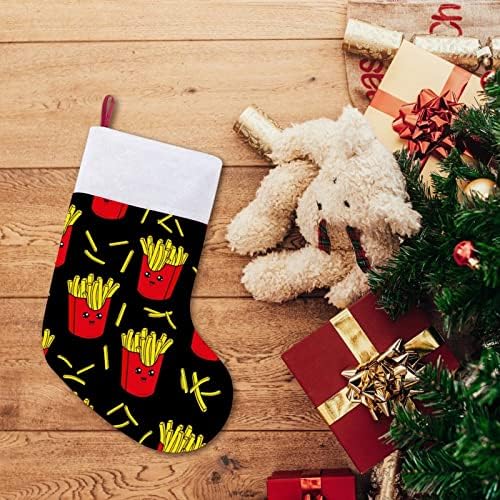 Batatas fritas fofas meias de Natal Saco de presentes de Natal para lareira de férias em família Ornamento