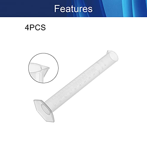 Aicosineg 3,38 oz de cilindro graduado de plástico com bico de vazamento para copos de tubo de teste