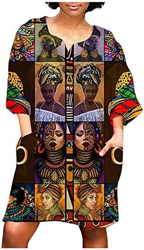 NYYBW MULHERM MULHERES AFRICANO CASual V Dress Vintage Mini Moda de moda Moda feminina vestido de vestido