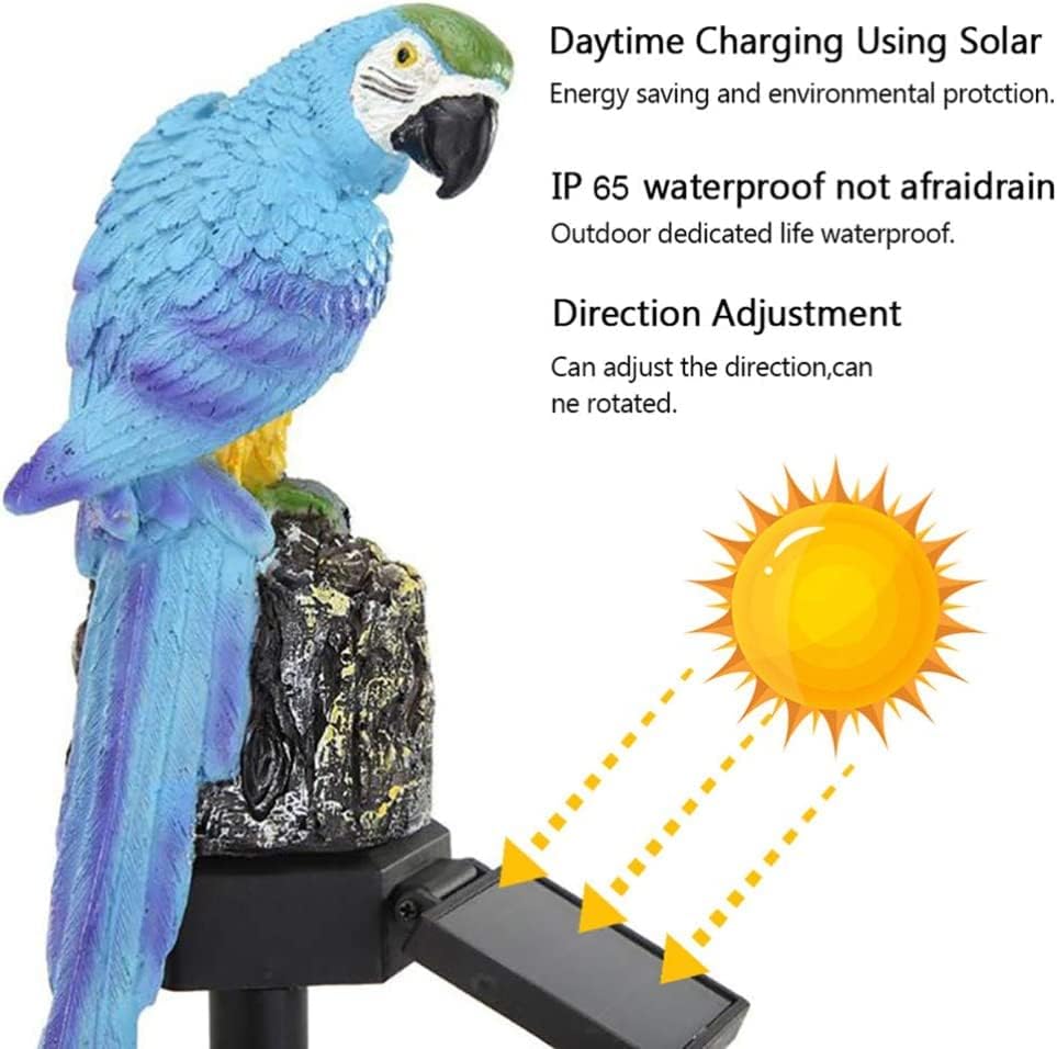 Comphygo Parrot Luz solar Parrot Fake Paprot Impermeável IP65 Pato de LED solar LED ao ar livre Lâmpadas