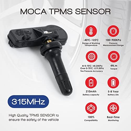 MOCA 13586335 TPMS Sensor Fit 09-16 para Buick Enclave & 08-14 para Cadillac CTS/CTS-V Sedan & 07-13
