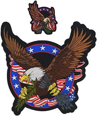Phraya Patch American Flag águia apertando setas patrióticas patrióticas pequenas e grandes de motociclista