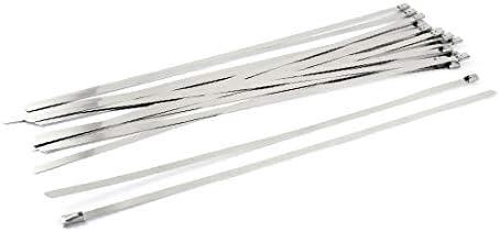 X-Dree 20pcs 11,8 Longo 4,6 mm de largura de aço inoxidável Banda de cabo pulverizada Banda de cabo (20pcs