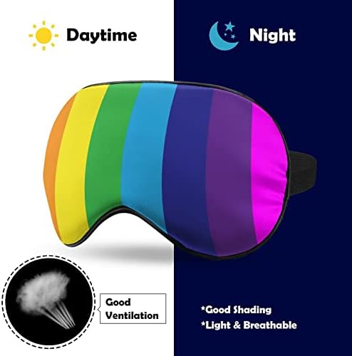Rainbow Gay Pride LGBT Sleep Mask máscara de olhos vendados macios portátil com cinta ajustável para