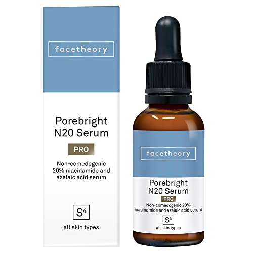 Faceteory Porebright Serum S4 Pro - Soro de iluminação profissional, soro de niacinamida para o rosto,