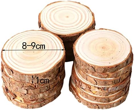 Fatias de madeira de 20pcs, Betterjonny 3,1-3,5 polegadas de madeira não perfurada Círculos pré-perfurados com