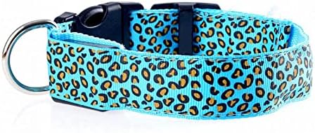 Leopard LED Dog Collar Glow no colarinho de segurança do colarinho de estimação escura colar de tamanho