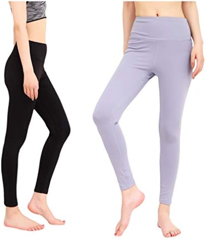 Yooddy 2 pacote mulheres altas cintura ioga calça barriga Controle flexível Pernela Fitness Running