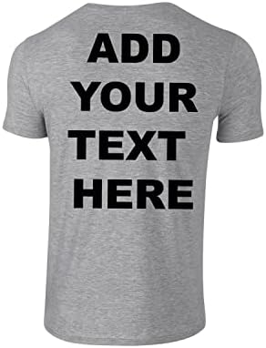 Os homens adicionam seu texto de camiseta personalizados dianteiro e traseiro duplo | Personalizou seu