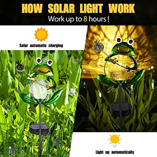 2 peças Garden Solar Frog luz