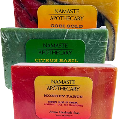 Tri -Way Hide -Away Namaste Apothecary All Natural Soap Mens Bar Soop Soap Grete Conjunto - 3 Soap Bar Variety