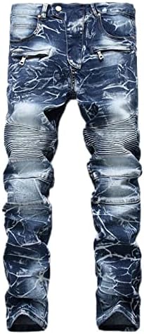Calça jeans skinm de jeans magra de NYYBW - angustiado - calça de calça de calça de jeans de bicicleta de moto de
