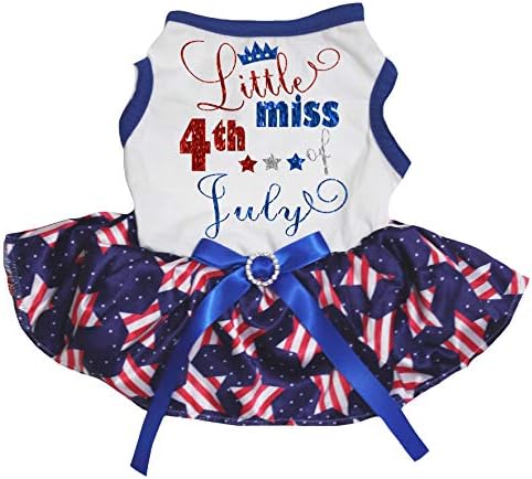 Vestido de cachorro Petitebella Little Miss 4 de julho