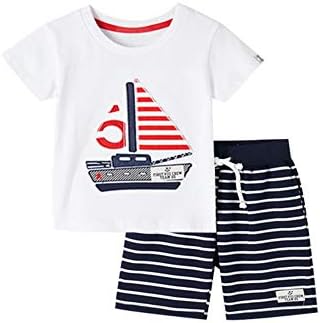 T-shirt de manga curta do garoto de verão e roupas curtas de 1 a 7 anos