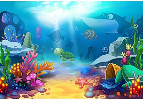 Baocicco 12x8ft desenho animado subaquático World World Coral Reef Centro de Vinil Photography Background Sea World