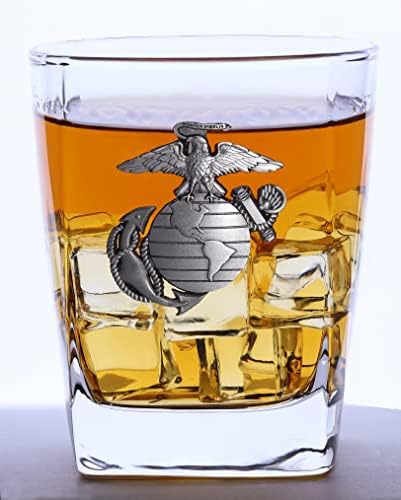 Indiana Metal Craft US Marine Corps 13 oz EGA Double Velha Glass de vidro de vidro emblema feito nos