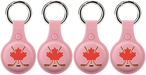 Canada Maple Hockey Protective Case Compatível para Airtag Anti-Perd Locator Solder com anel-chave para carteira