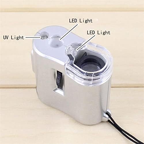 Meichoon mini lupa de lupa 60x LED UV Lâmpada de detecção de dinheiro leve bolso bolso de alta ampliação