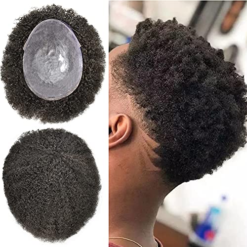 Hair Singa Afro Toupe Curly para homens negros Poly Poly PU PU injeção de 6 mm a 12 mm Afro Wair Wigs Homem Men