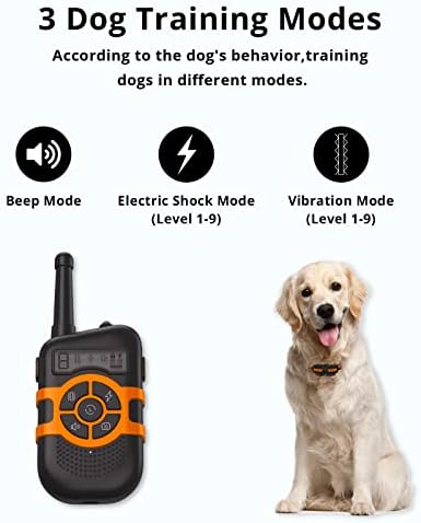 Colar de choque de cachorro Hidaying, colar de treinamento de cães recarregável com choque elétrico,