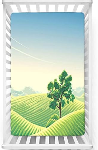 Folha de berço com tema da paisagem, colchão de berço padrão Material Ultra Soft - lençóis de berço