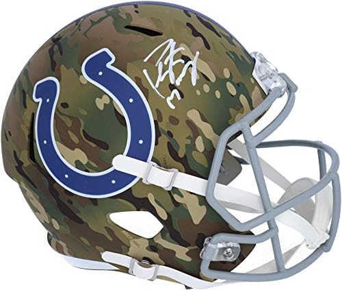 Peyton Manning Indianapolis Colts autografou Riddell Camo Capacete de Réplica de Velocidade Alternativa