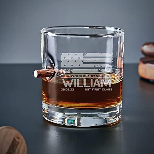 Homewetbar Bullet Whisky Glass Gravado com heróis americanos