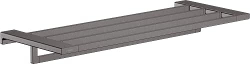 Hansgrohe -towel rack com suporte de 26 polegadas no cromo preto escovado, 41751340