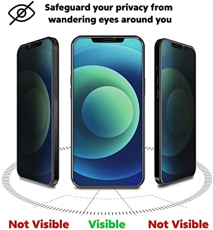 Deppa [Protetor de tela de privacidade de 2 pacote para iPhone 12 Pro Max Memered Glass 3D Tampa