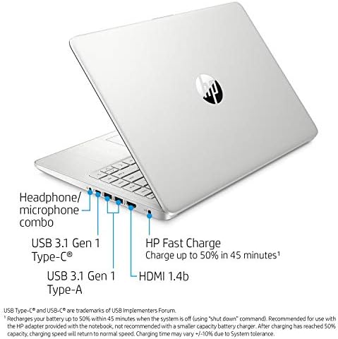 2022 Laptop Premium mais novo HP, tela LED IPS de 14 FHD, processador Intel Quad-Core, Intel UHD Graphics,