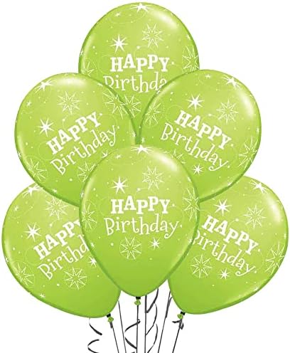 Balões de aniversário da PMU 12 polegadas de feliz aniversário rico rico de cristal pkg/100