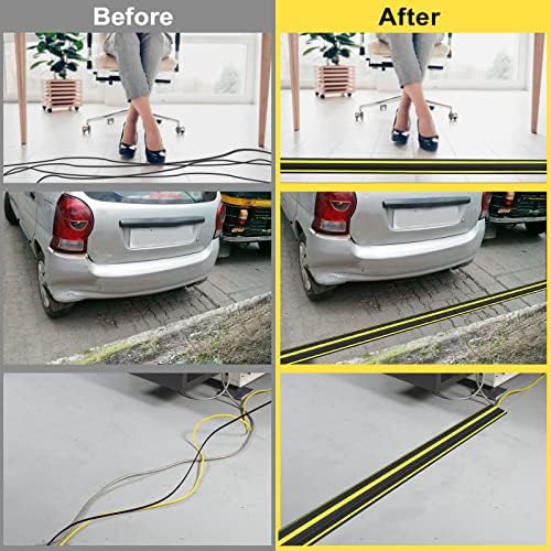 Protetor de cobertura de cabo de piso eapele de 10 pés, duto de PVC pesado, fácil de desenrolar, evite perigo